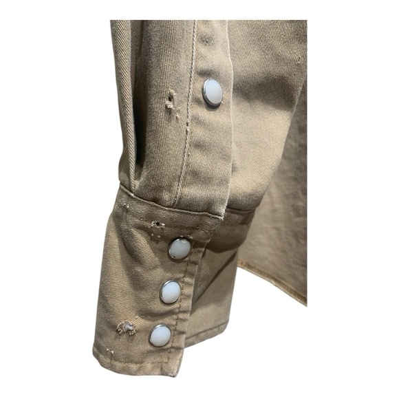 Vintage Men’s Distressed Snap Front Heavy Weight Long Sleeve Sz Large - Picture 3 of 5